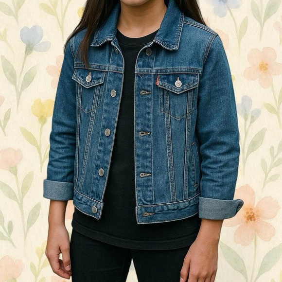 Levi's Other - Levi’s Kids Denim Trucker Jacket – Medium (M/10-12) – Classic Blue Wash